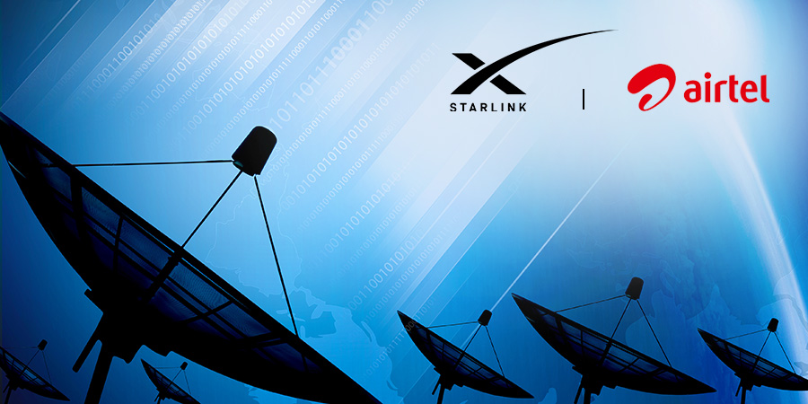 Satellite dish transmission data on background digital blue