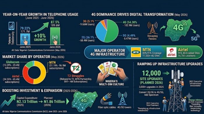 Nigeria’s 4G Expansion Drives 10% Surge in Telephone Usage as Mobile Connectivity Deepens